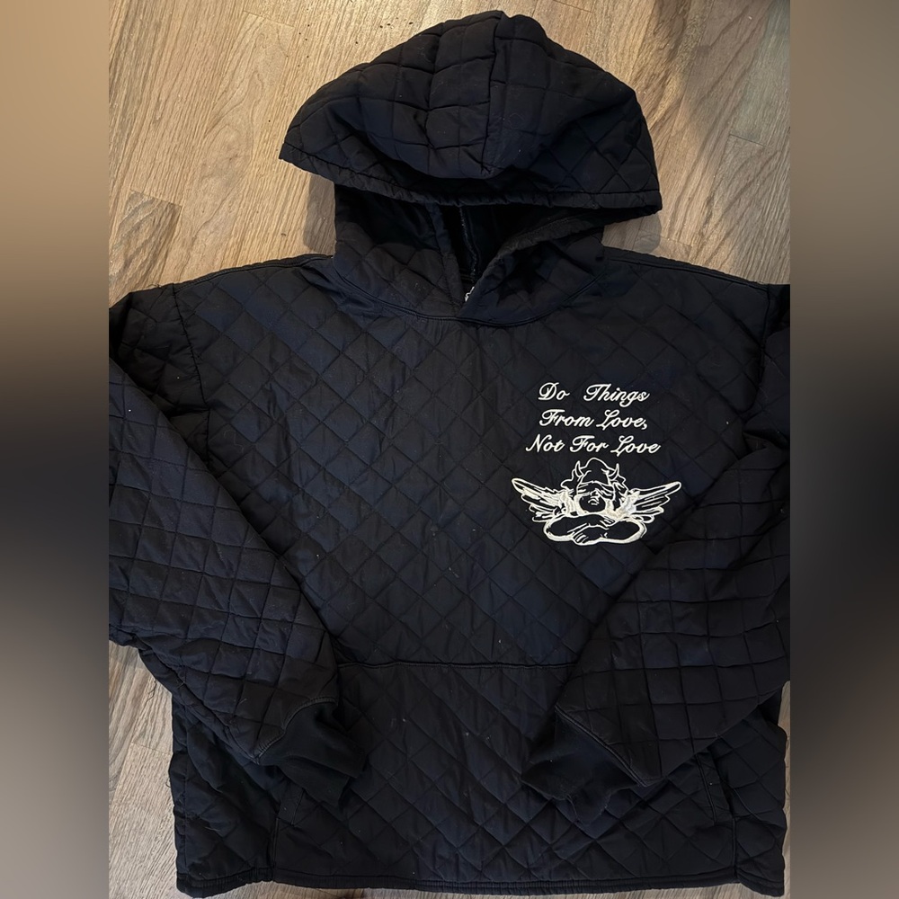 Boys lie ‘for love’ quilt hoodie